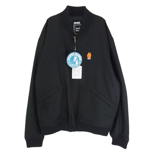 HYSTERIC GLAMOUR ヒステリックグラマー 24AW 02243AB14 SONIC YOUTH diRty刺繍 ソニックユース ジップ リブ ブルゾン ジャケット ブラック系 XL【中古】