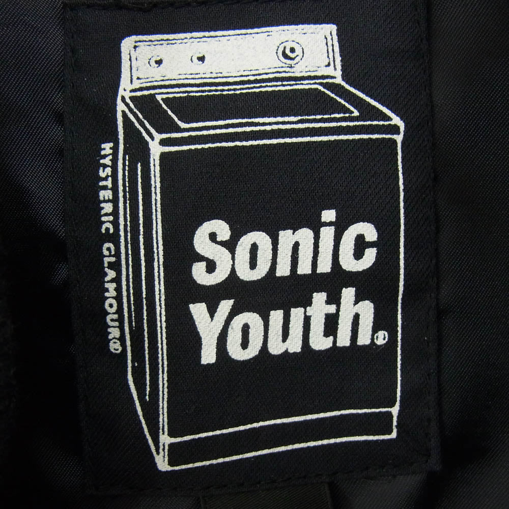 HYSTERIC GLAMOUR ヒステリックグラマー 24AW 02243AB14 SONIC YOUTH diRty刺繍 ソニックユース ジップ リブ ブルゾン ジャケット ブラック系 XL【中古】