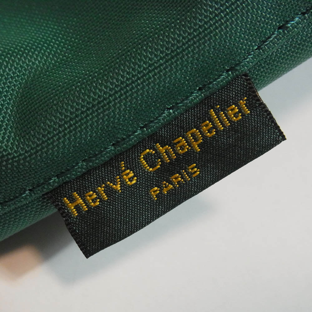 Herve Chapelier エルベ・シャプリエ 2885N SAPIN サパン ナイロン 舟型 ショルダーバッグ グリーン系 S【美品】【中古】