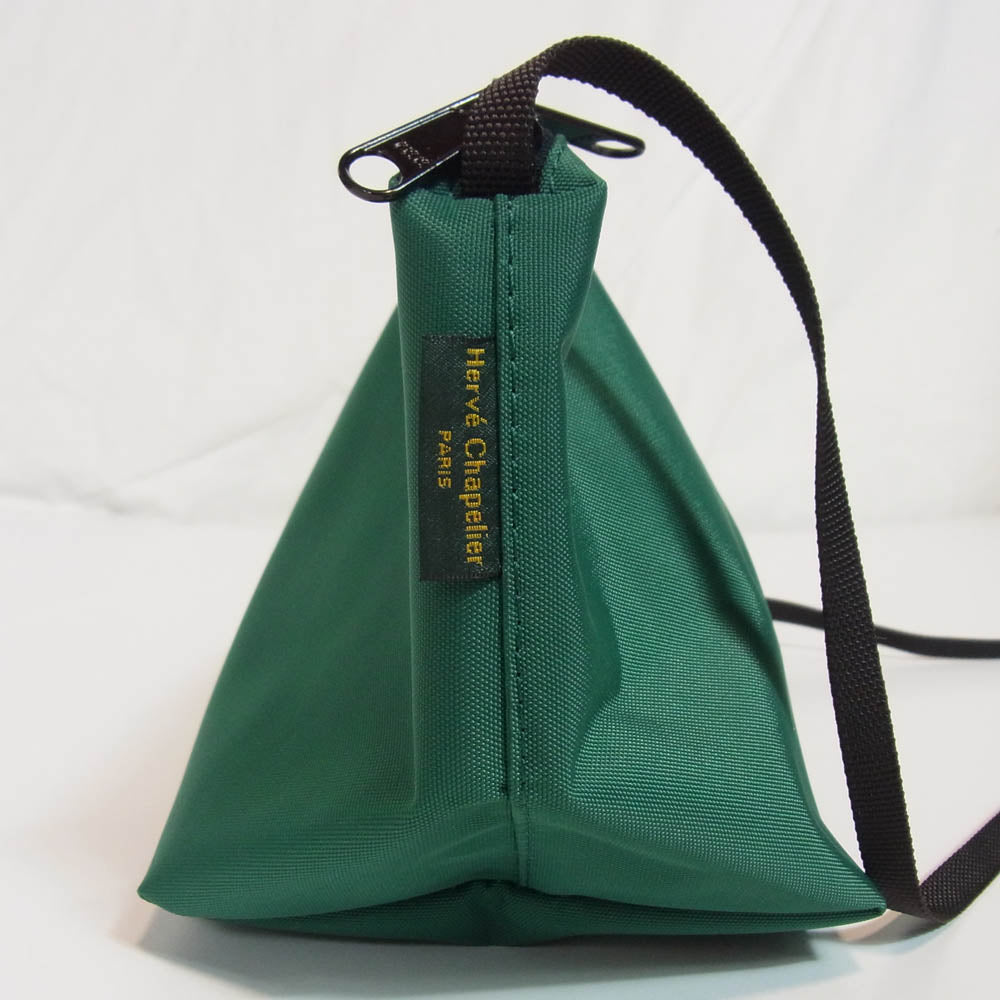 Herve Chapelier エルベ・シャプリエ 2885N SAPIN サパン ナイロン 舟型 ショルダーバッグ グリーン系 S【美品】【中古】