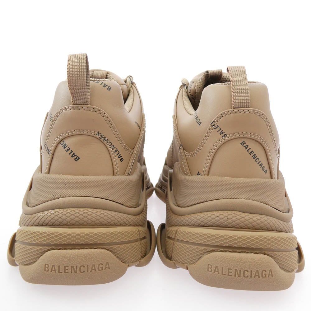 BALENCIAGA バレンシアガ 536737 フェイクバスターズ鑑定済 TRIPLE S SNEAKER ALLOVER LOGO トリプルS オールオーバーロゴ レザー スニーカー ブラウン系 41(27cm)【新古品】【未使用】【中古】