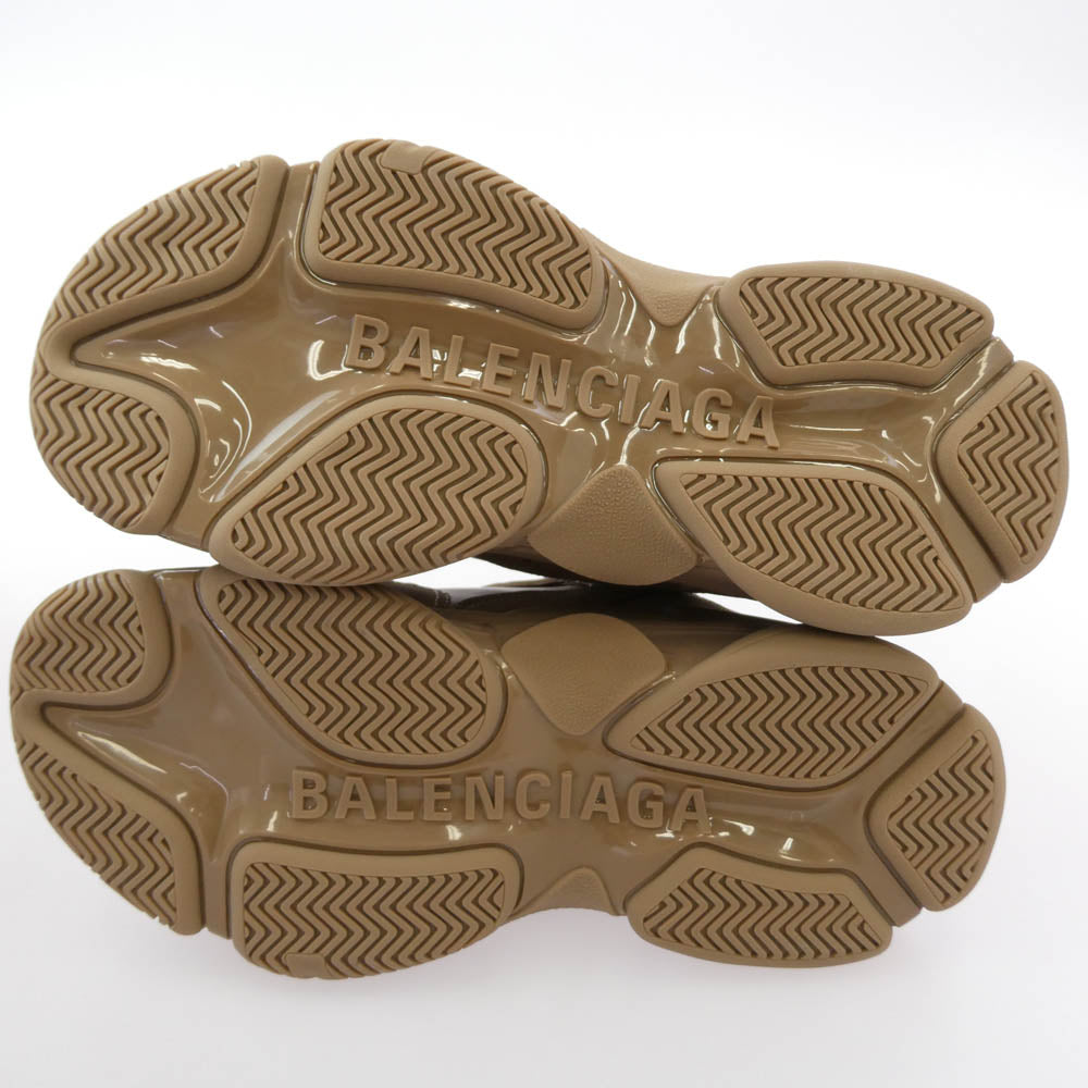 BALENCIAGA バレンシアガ 536737 フェイクバスターズ鑑定済 TRIPLE S SNEAKER ALLOVER LOGO トリプルS オールオーバーロゴ レザー スニーカー ブラウン系 41(27cm)【新古品】【未使用】【中古】