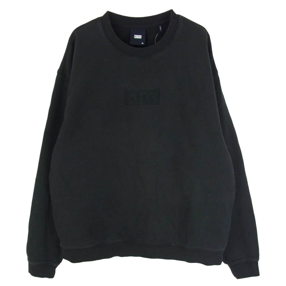 KITH キス Box Logo ボックスロゴ 刺繍 プルオーバー スウェット ブラック系 XL【中古】