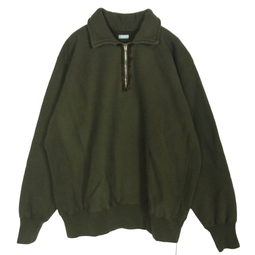 A.PRESSE アプレッセ 25SAP-05-08K Vintage Half Zip Sweat Shirt ヴィンテージ ハーフ ジップ スウェット OLIVE 2【美品】【中古】