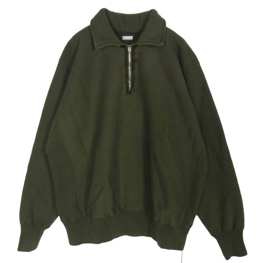 A.PRESSE アプレッセ 25SAP-05-08K Vintage Half Zip Sweat Shirt ヴィンテージ ハーフ ジップ スウェット OLIVE 2【美品】【中古】
