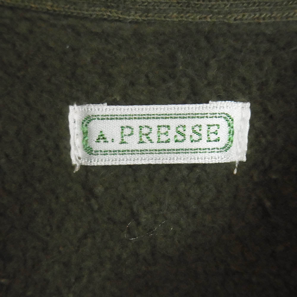 A.PRESSE アプレッセ 25SAP-05-08K Vintage Half Zip Sweat Shirt ヴィンテージ ハーフ ジップ スウェット OLIVE 2【美品】【中古】