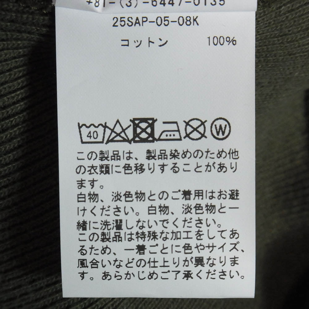 A.PRESSE アプレッセ 25SAP-05-08K Vintage Half Zip Sweat Shirt ヴィンテージ ハーフ ジップ スウェット OLIVE 2【美品】【中古】