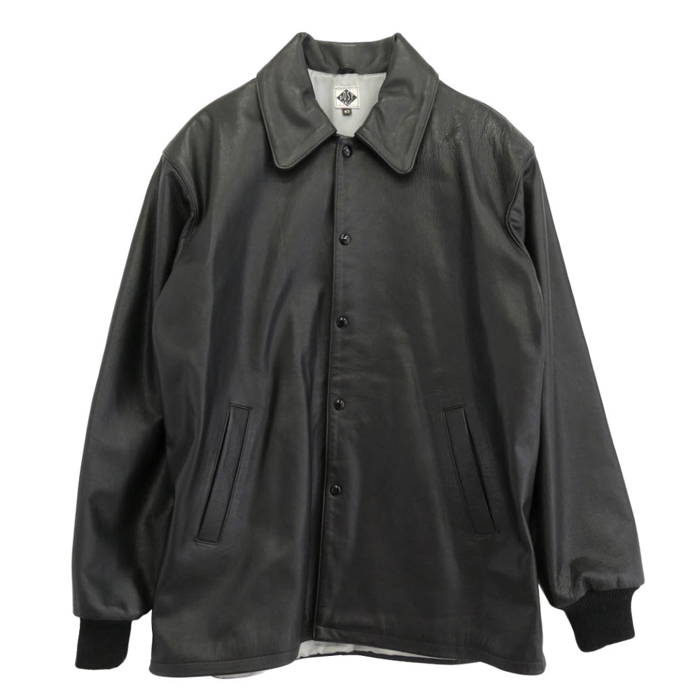 POST OVERALLS ポストオーバーオールズ カウハイド レザー コーチジャケット ジャケット ブラック系 42【中古】