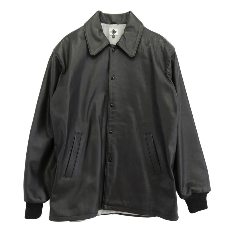 POST OVERALLS ポストオーバーオールズ カウハイド レザー コーチジャケット ジャケット ブラック系 42【中古】