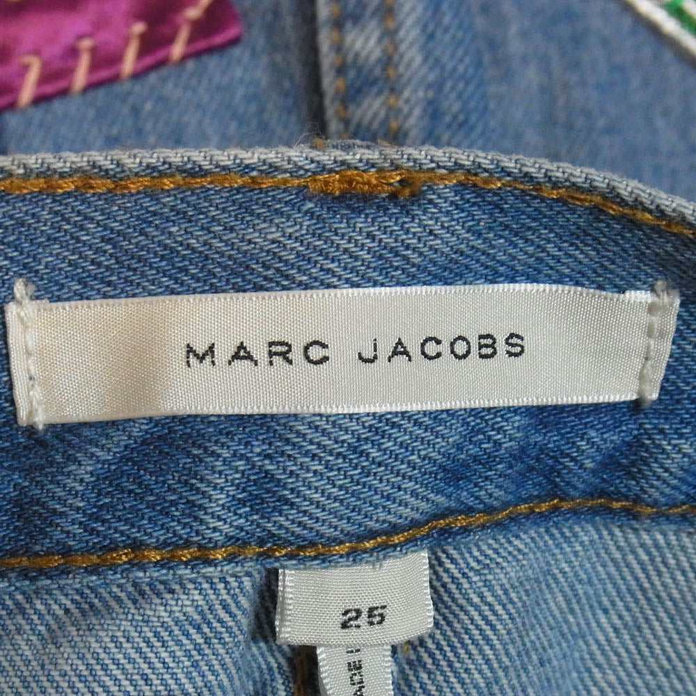 MARC JACOBS マークジェイコブス バッジ ワッペン デニム スカート ブルー系 25【中古】