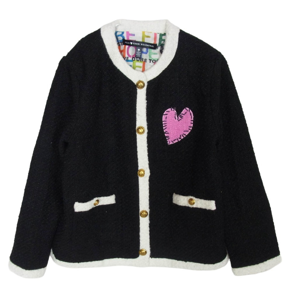 アクア × kerri rosenthal ケリーローゼンタール ツイード ジャケット ブラック系 S【中古】