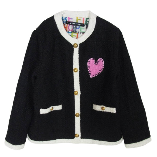 アクア × kerri rosenthal ケリーローゼンタール ツイード ジャケット ブラック系 S【中古】