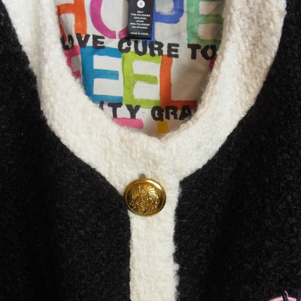 アクア × kerri rosenthal ケリーローゼンタール ツイード ジャケット ブラック系 S【中古】