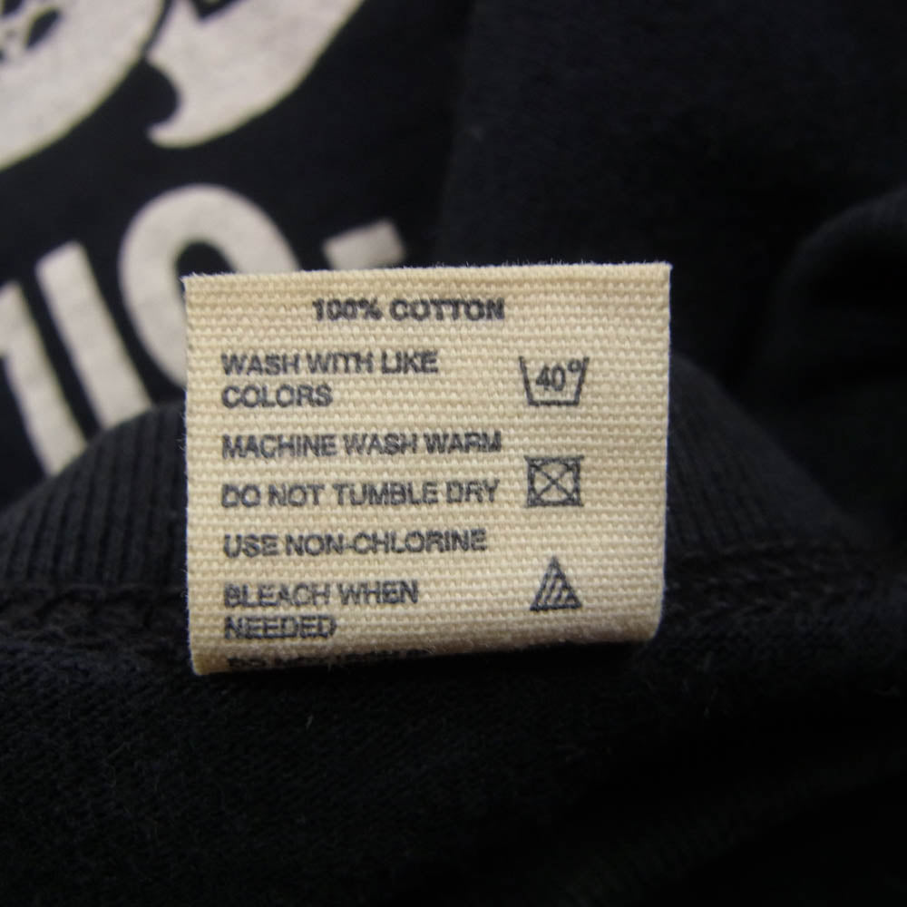 THE FLAT HEAD ザフラットヘッド MOTORCYCLE モーターサイクル BAMBIS OIL バックロゴ ロゴアームプリント 長袖 Tシャツ ダークネイビー系 38【中古】