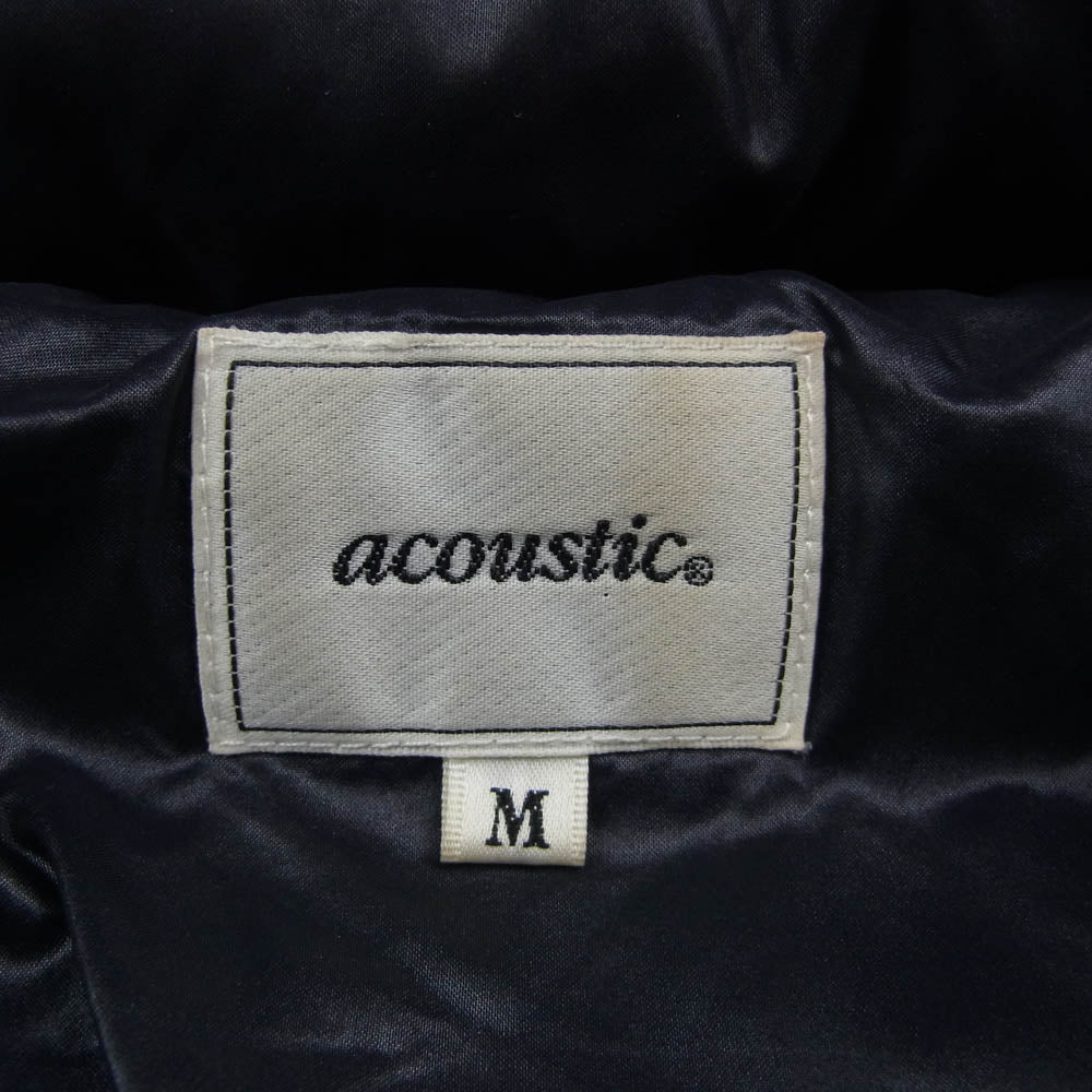 Acoustic アコースティック 中綿 スタンドカラー キルティング ジップデザイン ジャケット ブラック系 M【中古】