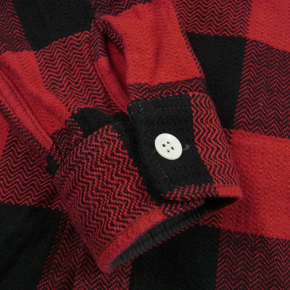 THE FLAT HEAD ザフラットヘッド バッファローチェック ブロックチェック 長袖 へビー ネル シャツ レッド系 38【中古】