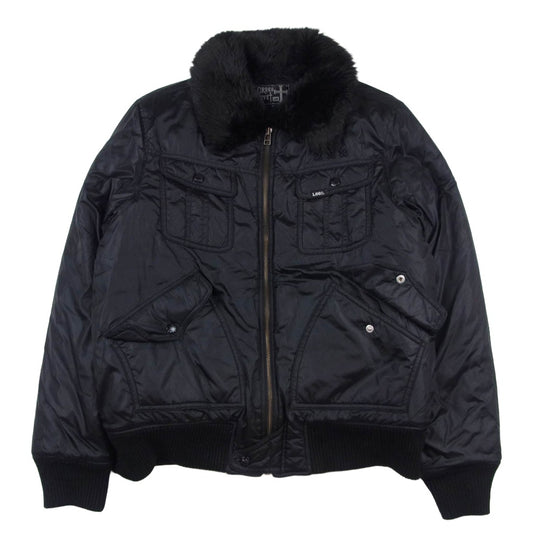 Lee リー 7905 CROSS RIVET 襟ボア 中綿 ミリタリー フライトジャケット ブラック系 M【中古】