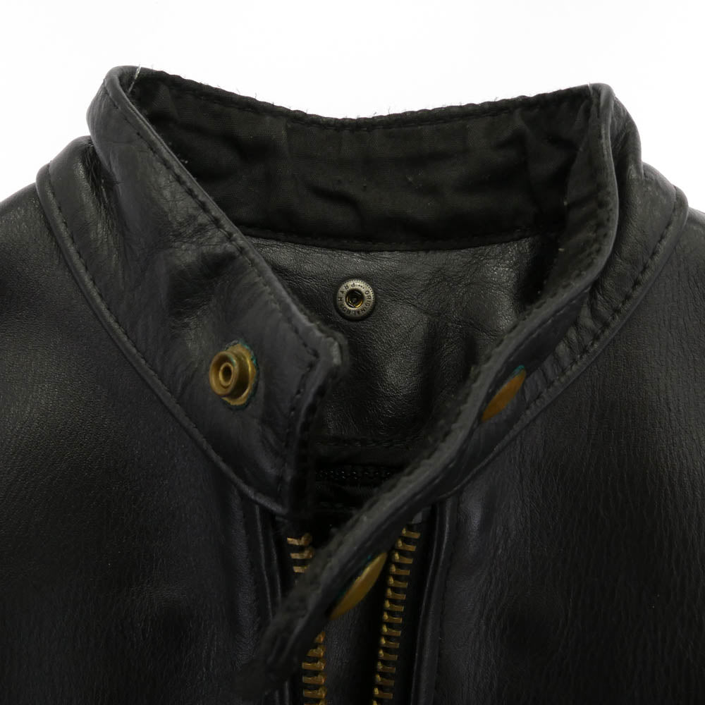 VANSON バンソン TYPE B 裏地フリースライナー付属 シングルライダースジャケット レザージャケット ブラック系 34【中古】