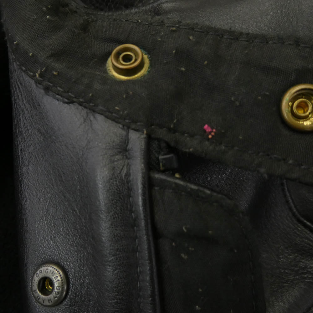 VANSON バンソン TYPE B 裏地フリースライナー付属 シングルライダースジャケット レザージャケット ブラック系 34【中古】