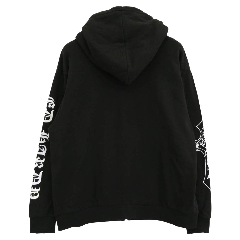 ED HARDY エドハーディ 42251501 クロス柄 オーバーサイズ フルジップ パーカー ブラック系 L【中古】