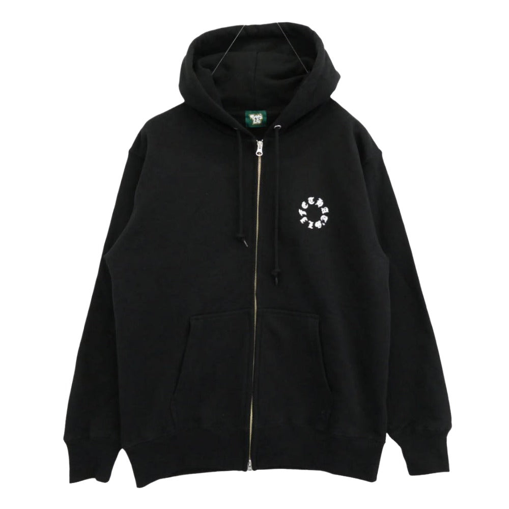 ザッツライフ HEAVY WEIGHT 12.7oz CIRCLE LOGO ZIP HOODIE サイクル ロゴ ジップ フーディー パーカー ブラック系 L【中古】
