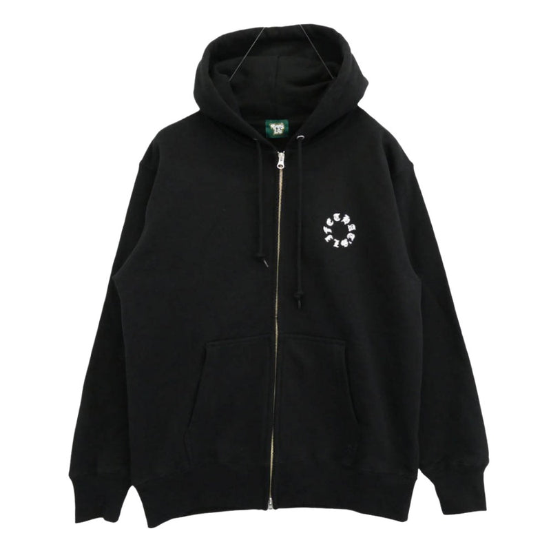 ザッツライフ HEAVY WEIGHT 12.7oz CIRCLE LOGO ZIP HOODIE サイクル ロゴ ジップ フーディー パーカー ブラック系 L【中古】