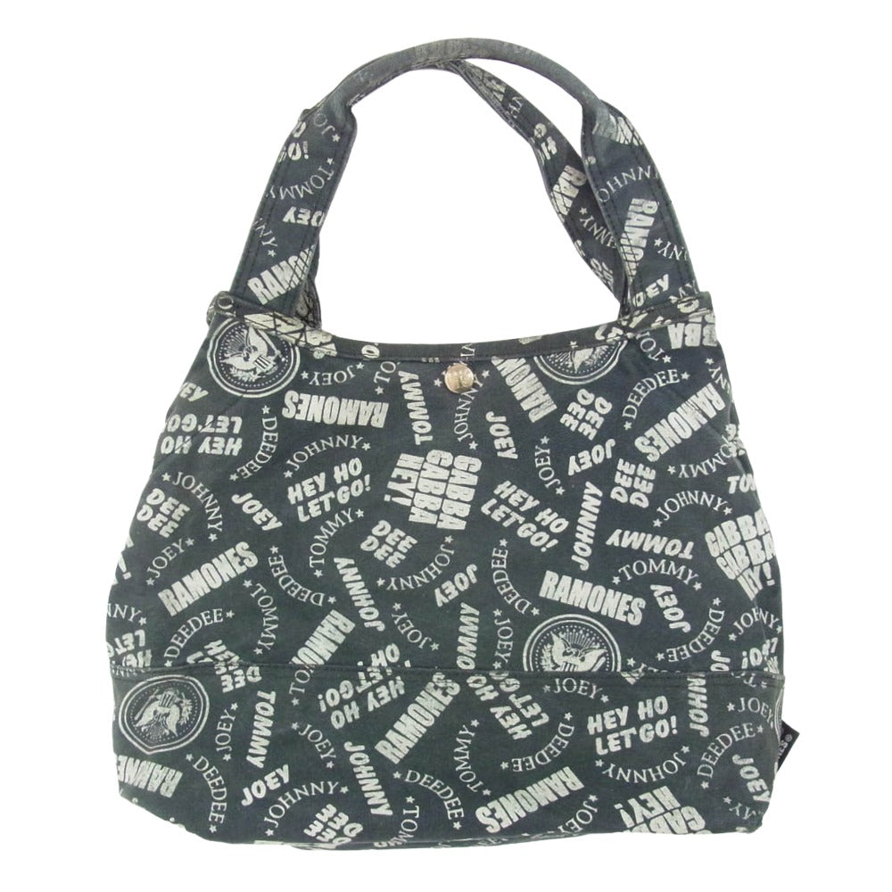 HYSTERIC GLAMOUR ヒステリックグラマー 2QB-5810 RAMONES FULL PRINT BAG ラモーンズ キャンバス バッグ ブラック系【中古】