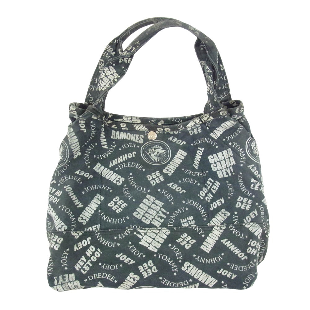 HYSTERIC GLAMOUR ヒステリックグラマー 2QB-5810 RAMONES FULL PRINT BAG ラモーンズ キャンバス バッグ ブラック系【中古】