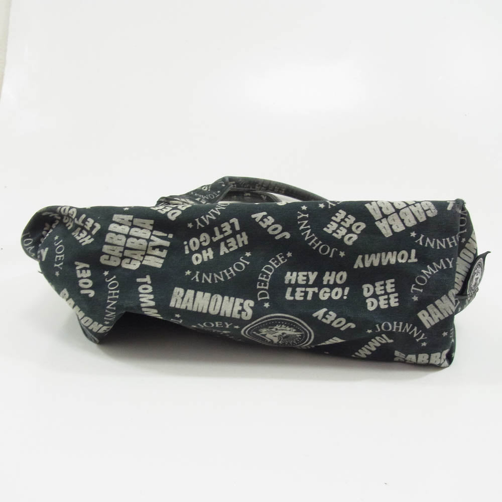 HYSTERIC GLAMOUR ヒステリックグラマー 2QB-5810 RAMONES FULL PRINT BAG ラモーンズ キャンバス バッグ ブラック系【中古】
