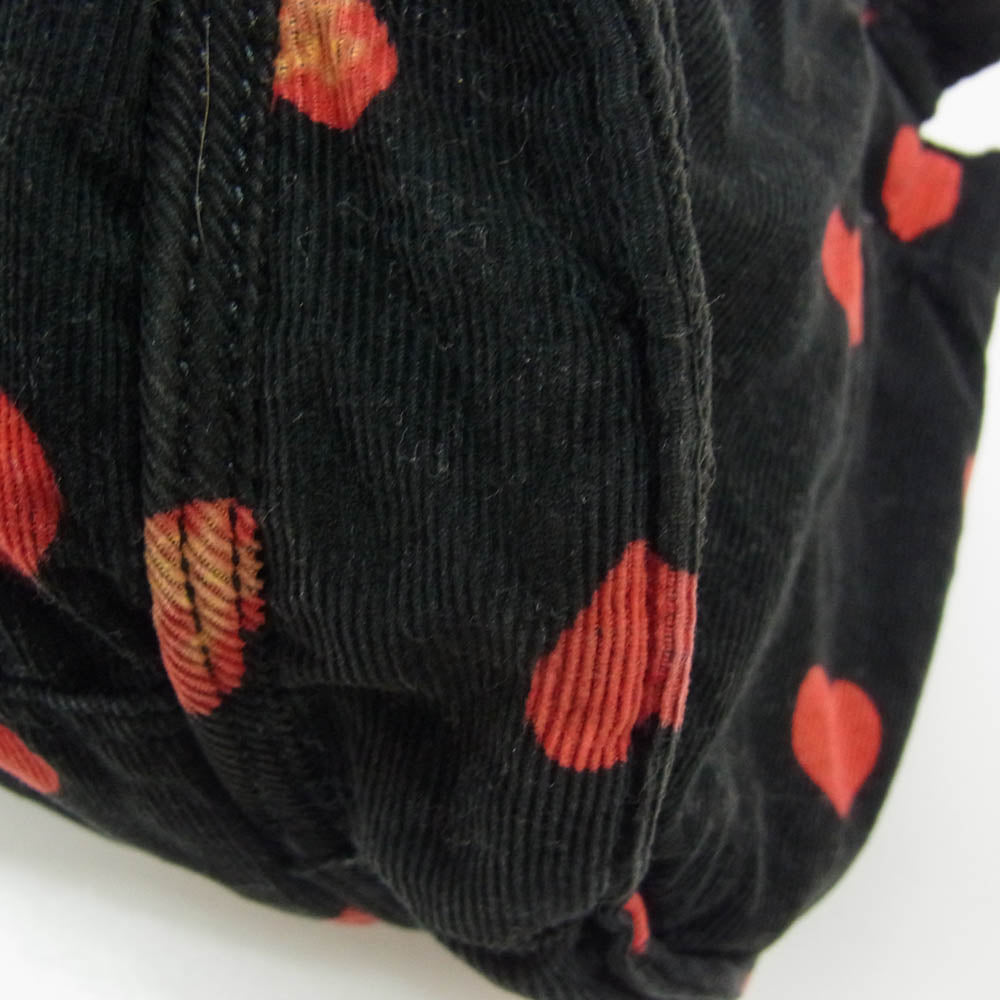 HYSTERIC GLAMOUR ヒステリックグラマー 2QB-5970 ハート コーデュロイ ミニ ボストン バッグ ブラック系【中古】