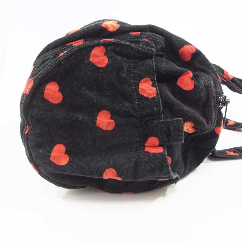 HYSTERIC GLAMOUR ヒステリックグラマー 2QB-5970 ハート コーデュロイ ミニ ボストン バッグ ブラック系【中古】