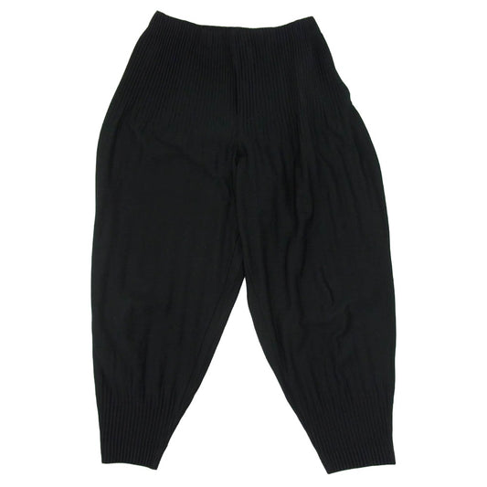 HOMME PLISSE ISSEY MIYAKE オム プリッセ イッセイミヤケ HP55JF051 プリーツ リブ イージーパンツ ブラック系 1【中古】