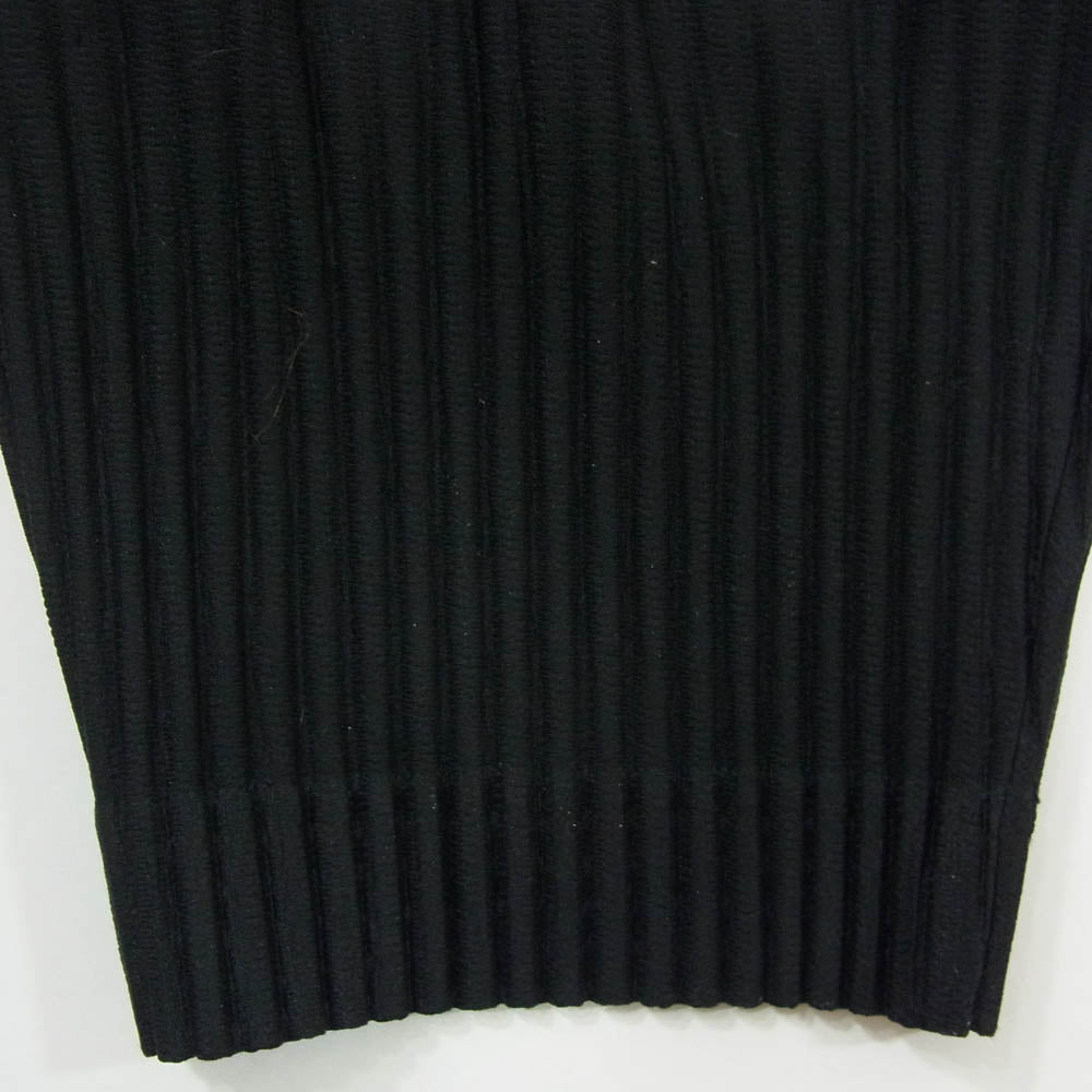 HOMME PLISSE ISSEY MIYAKE オム プリッセ イッセイミヤケ HP55JF051 プリーツ リブ イージーパンツ ブラック系 1【中古】