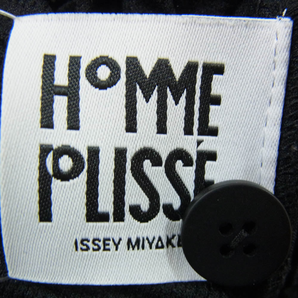 HOMME PLISSE ISSEY MIYAKE オム プリッセ イッセイミヤケ HP55JF051 プリーツ リブ イージーパンツ ブラック系 1【中古】