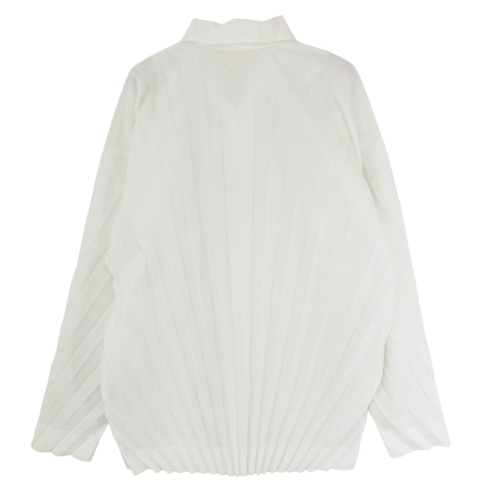 HOMME PLISSE ISSEY MIYAKE オム プリッセ イッセイミヤケ HP71FJ007 プリーツ 長袖 シャツ ホワイト系 3【中古】