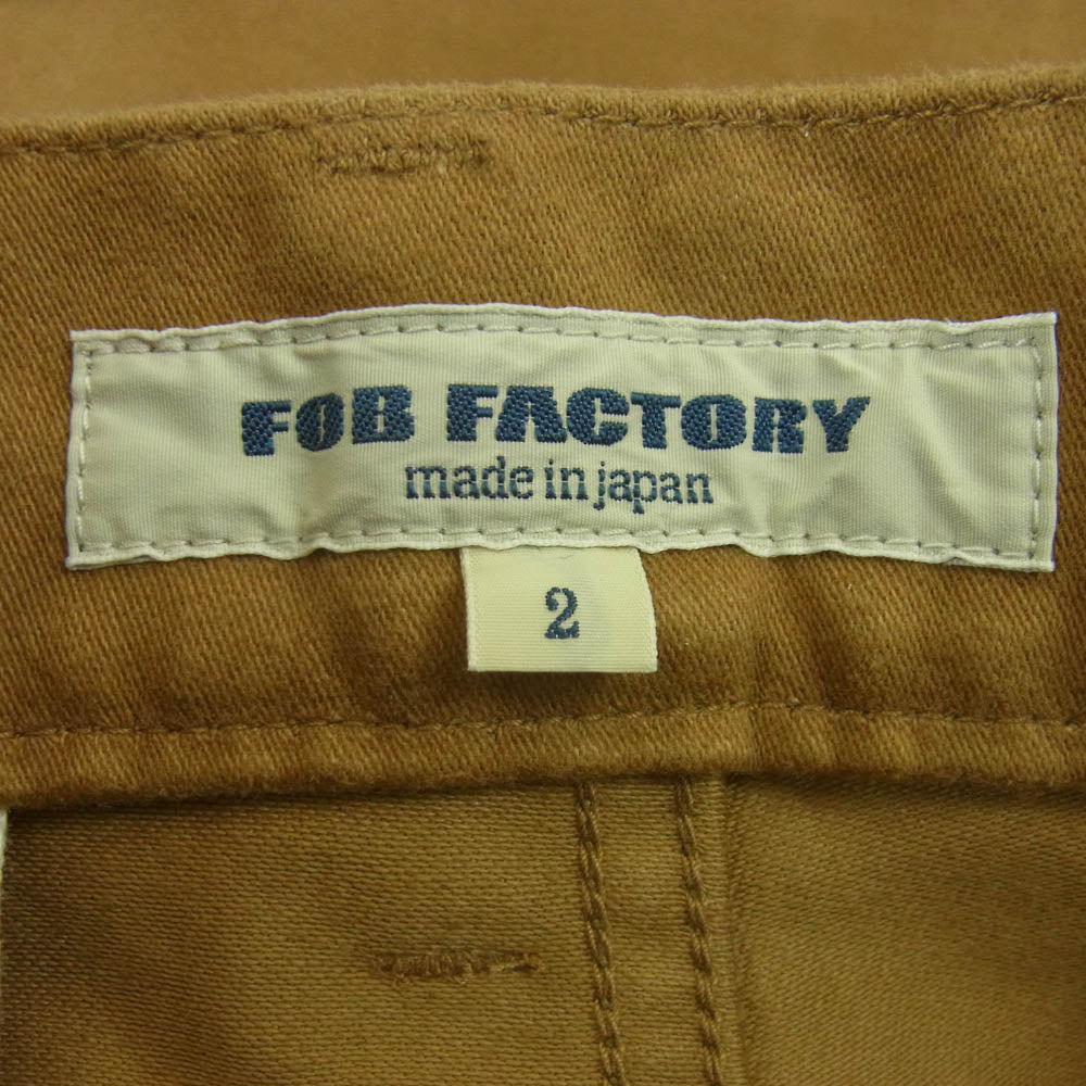 FOB FACTORY エフオービーファクトリー F0543 モールスキン トラウザーズ パンツ マスタード ブラウン系 黄土色系 M 2【中古】