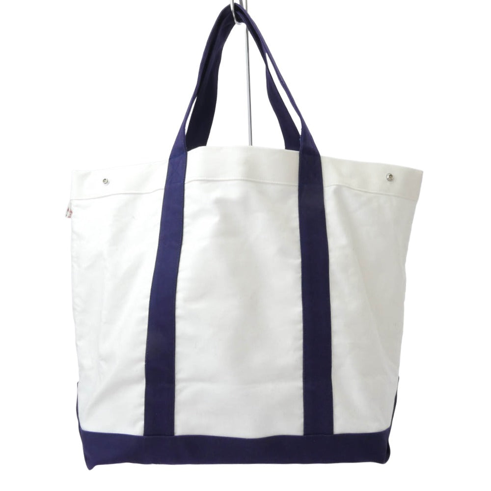 ル・トラヴァイユール・ガリス フランス製 SAC DE TRAVAIL フレンチモールスキン トートバッグ ホワイト系 ネイビー系【中古】