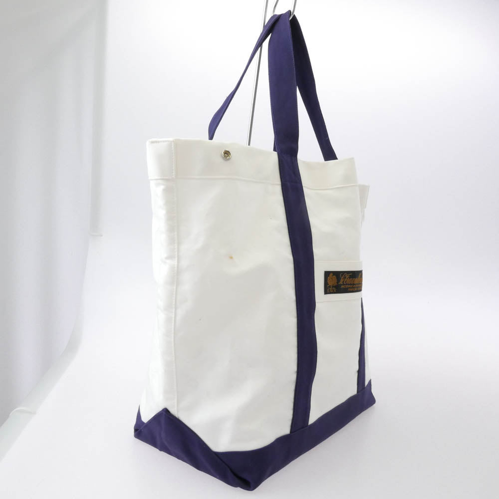 ル・トラヴァイユール・ガリス フランス製 SAC DE TRAVAIL フレンチモールスキン トートバッグ ホワイト系 ネイビー系【中古】