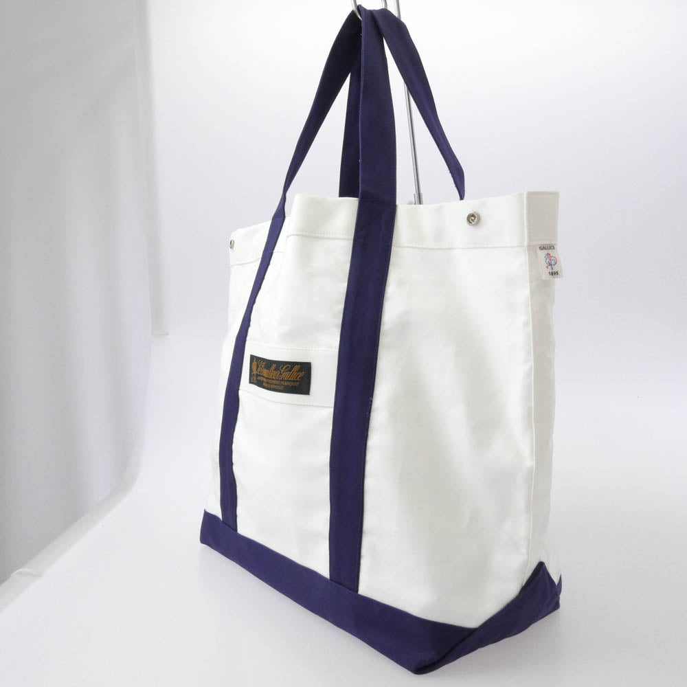 ル・トラヴァイユール・ガリス フランス製 SAC DE TRAVAIL フレンチモールスキン トートバッグ ホワイト系 ネイビー系【中古】