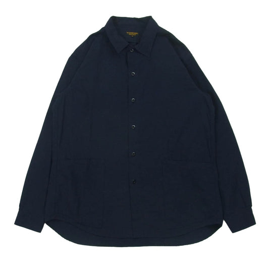 A VONTADE アボンタージ Gardener Shirt L/S コットン リネン 長袖 ガーデナー シャツ 日本製 ネイビー系 S【中古】