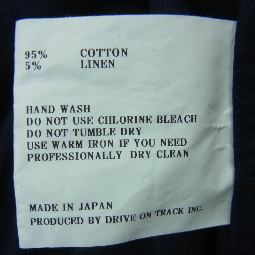 A VONTADE アボンタージ Gardener Shirt L/S コットン リネン 長袖 ガーデナー シャツ 日本製 ネイビー系 S【中古】