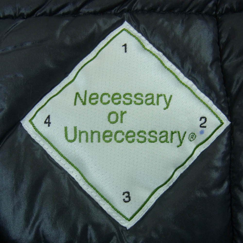 ネセサリーオアアンネセサリー 23AW 90011876 N.O.UN MAINE VEST SOLID ウール コットン ツイル 中綿 ベスト ダークネイビー系 2【中古】