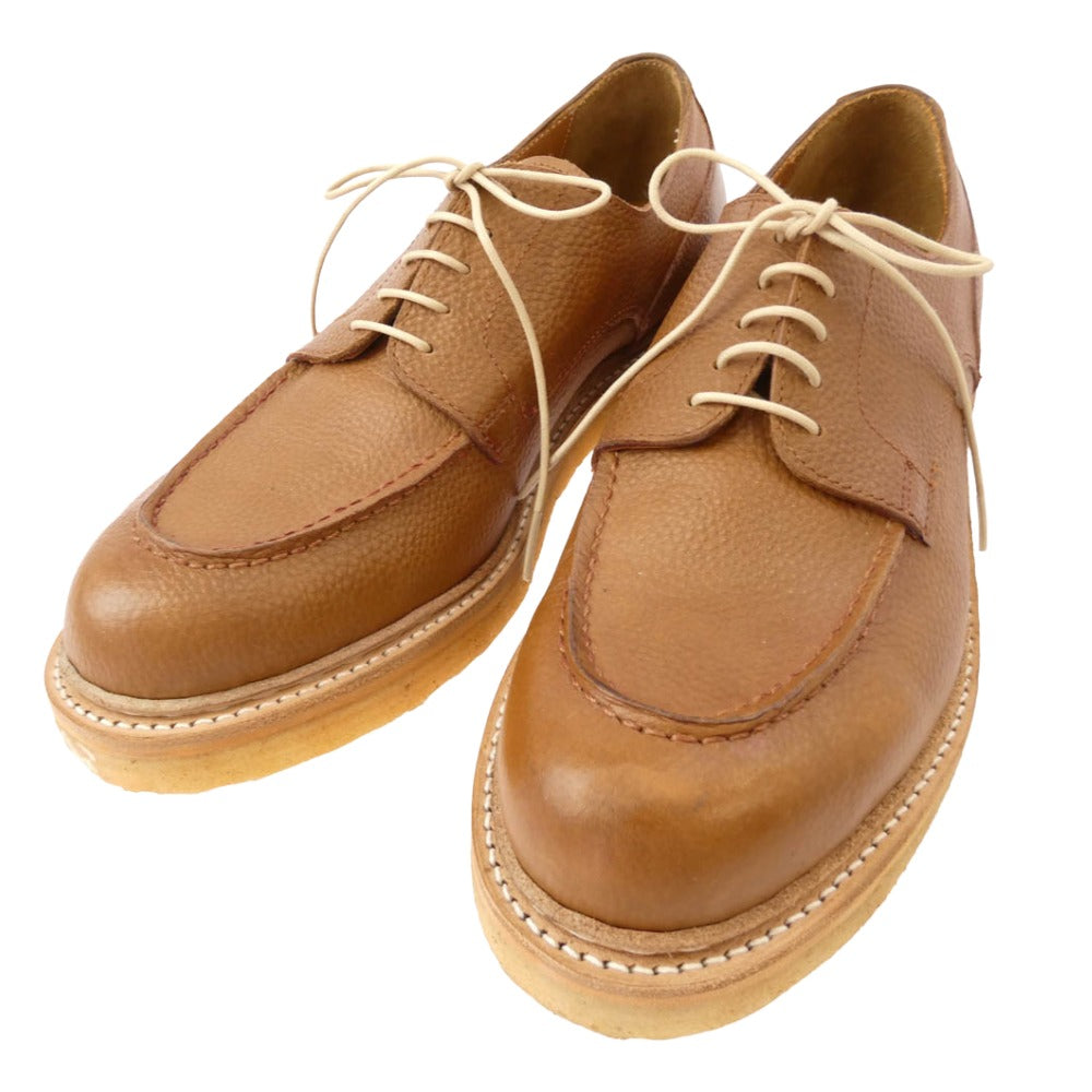 ネセサリーオアアンネセサリー 1601WCR N.O.UN GOLF ゴルフ クレープソール レザーシューズ キャメル系 8【美品】【中古】