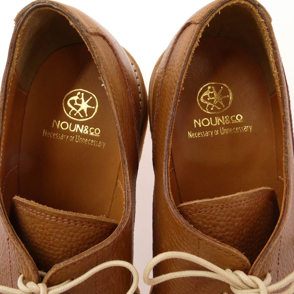 ネセサリーオアアンネセサリー 1601WCR N.O.UN GOLF ゴルフ クレープソール レザーシューズ キャメル系 8【美品】【中古】