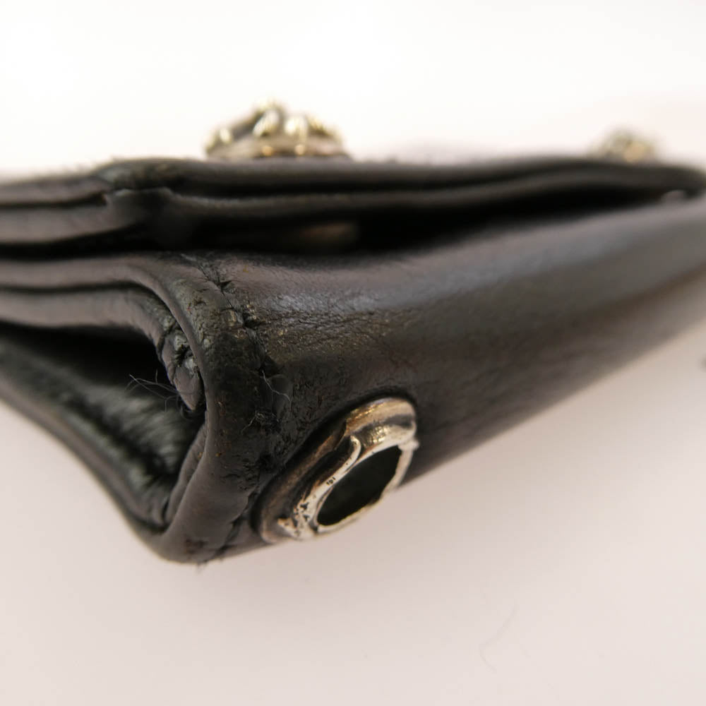 CHROME HEARTS クロムハーツ（原本無） 3FOLD 3フォールド クロスボール コンパクトウォレット 財布 ブラック系【中古】