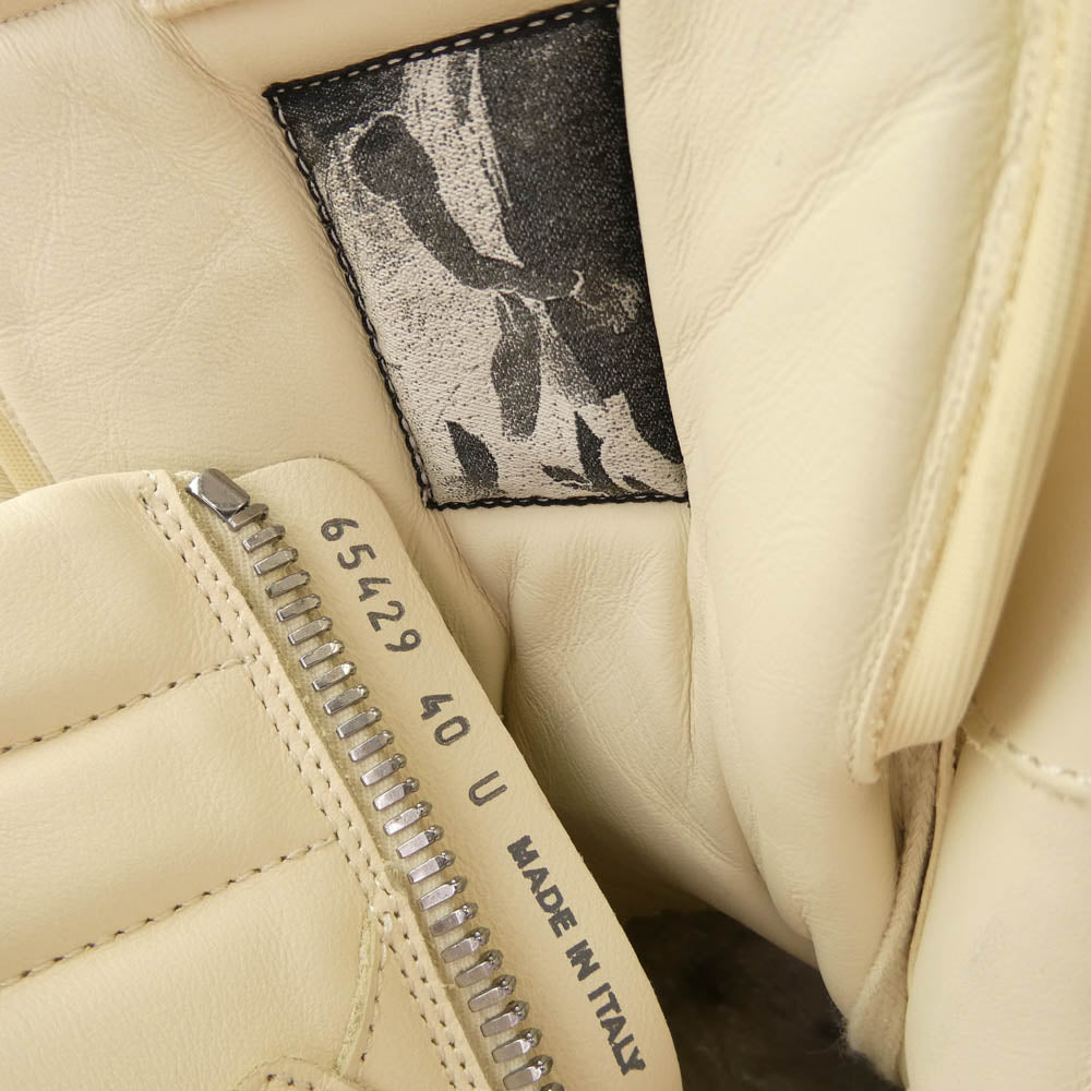 Rick Owens リックオウエンス RU01E5868-LCO MEGA GEOBASKET メガ ジオバスケット レザー ハイカット スニーカー ホワイト系 40【美品】【中古】