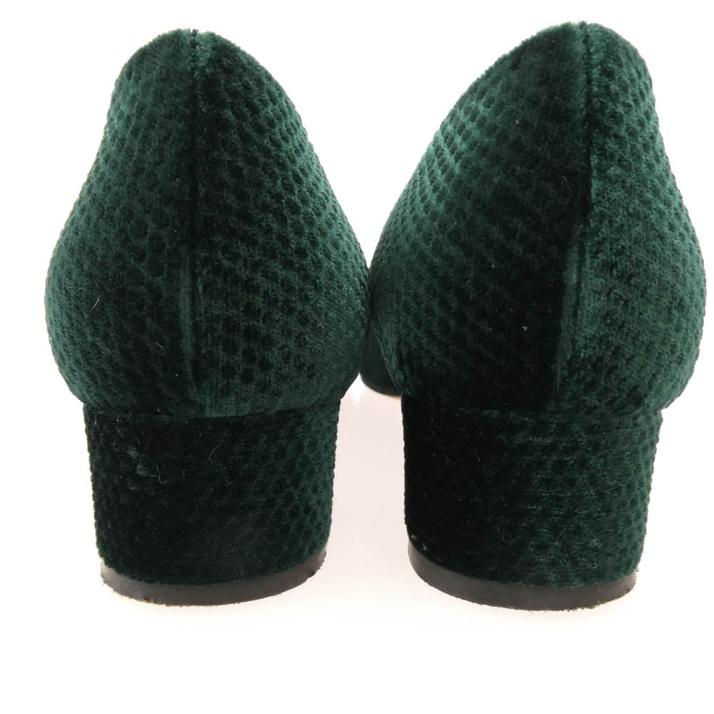ペリーコ スエード ポインテッドトゥ パンプス グリーン系 35.5【中古】