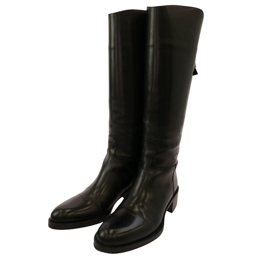 SARTORE サルトル バックジップ レザー ロング ブーツ ブラック系 35.5【中古】