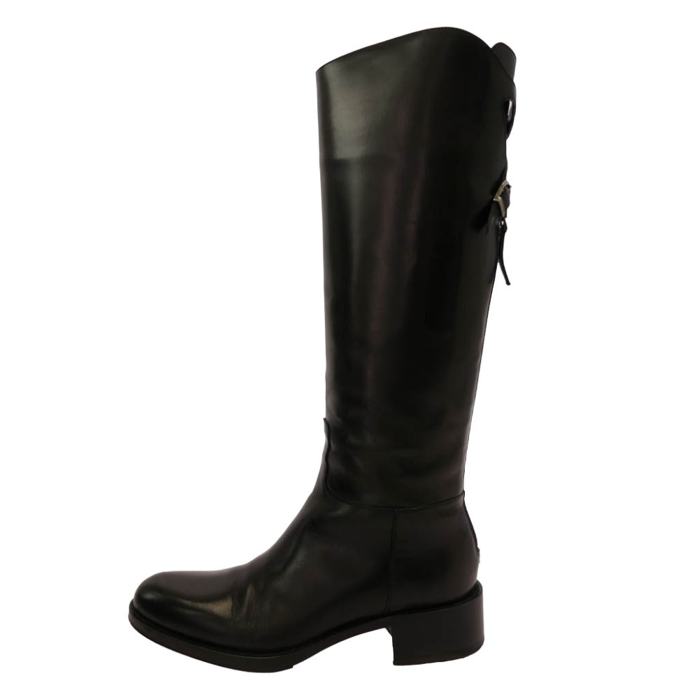 SARTORE サルトル バックジップ レザー ロング ブーツ ブラック系 35.5【中古】