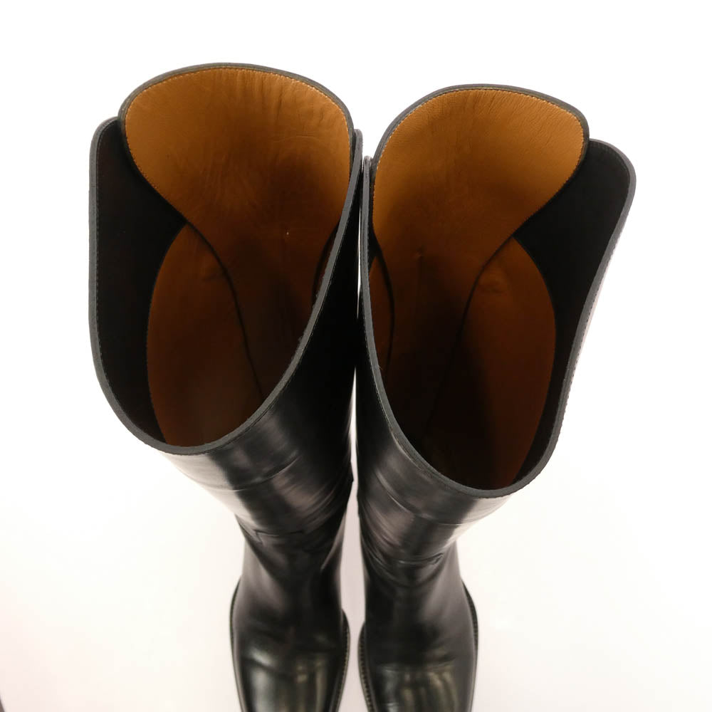 SARTORE サルトル バックジップ レザー ロング ブーツ ブラック系 35.5【中古】